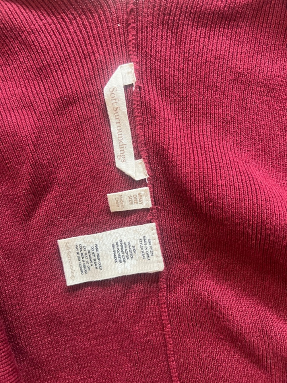 Soft Surroundings Burgundy Wrap Cape - Picture 4 of 4